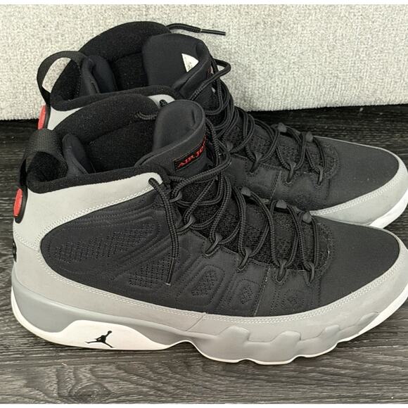 Air Jordan 9 Retro Charcoal Black Grey Red Men’s Size 11.5 Excellent No Box - Picture 3 of 9